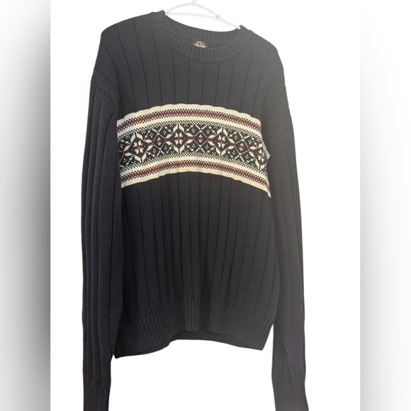 133.100% Cotton Y2K Dockers Vintage Dark Navy Blue Knit Sweater - Picture 1 of 4